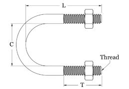 measurements titanium u type bolt
