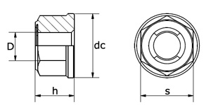 DIN 6927 Measurements Titanium Flange Metal Insert Lock Nut