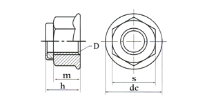 measurements titanium hex flange nylock nuts