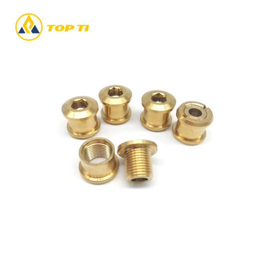 3act Titanium Chainring Bolts & Nuts – 15pc Set (10 Bolts + 5 Nuts), Grade 5 Ti, For Triple Crankset